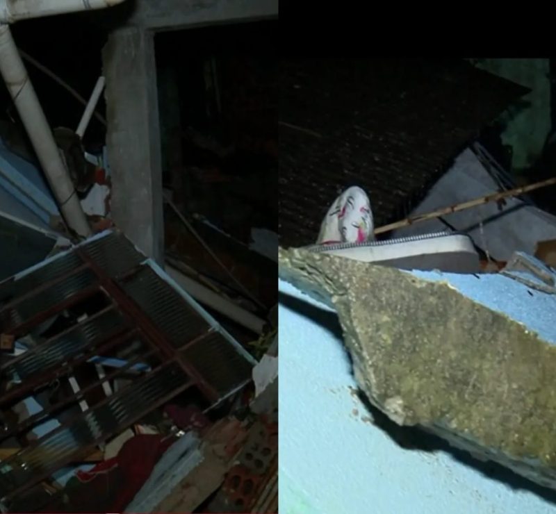 Casal de idosos sai de casa pouco antes de imóvel desabar durante temporal em Curitiba; VÍDEO