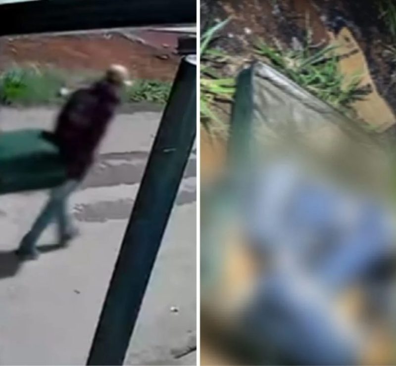 Corpo achado em mala: vídeo mostra quando dupla carrega mala em rua de Goiás