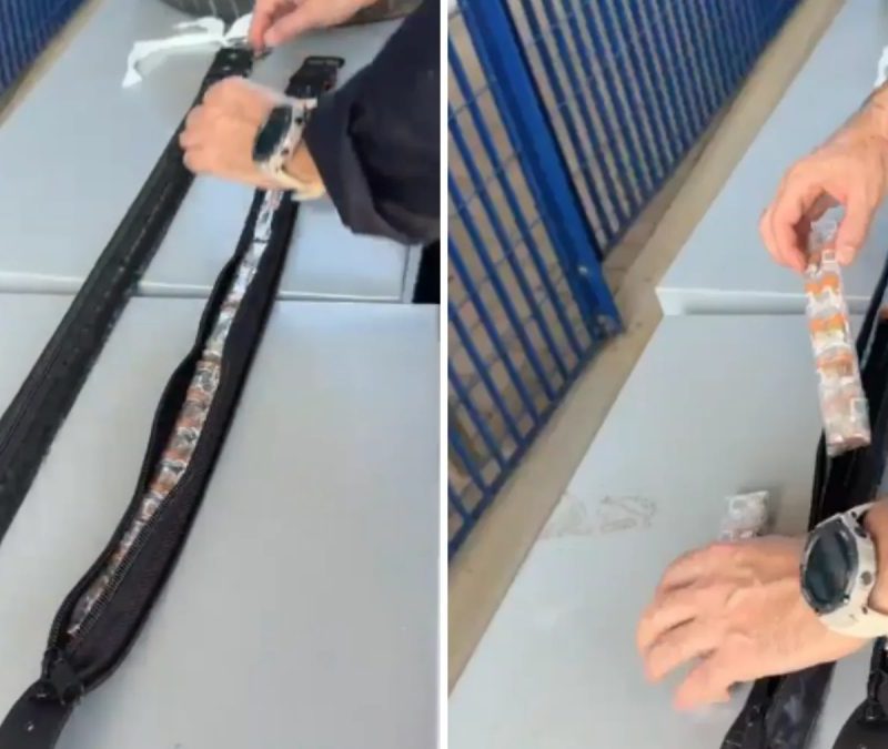 Emagrecedores contrabandeados são encontrados em cintos com fundo falso dentro de pneu, no Paraná