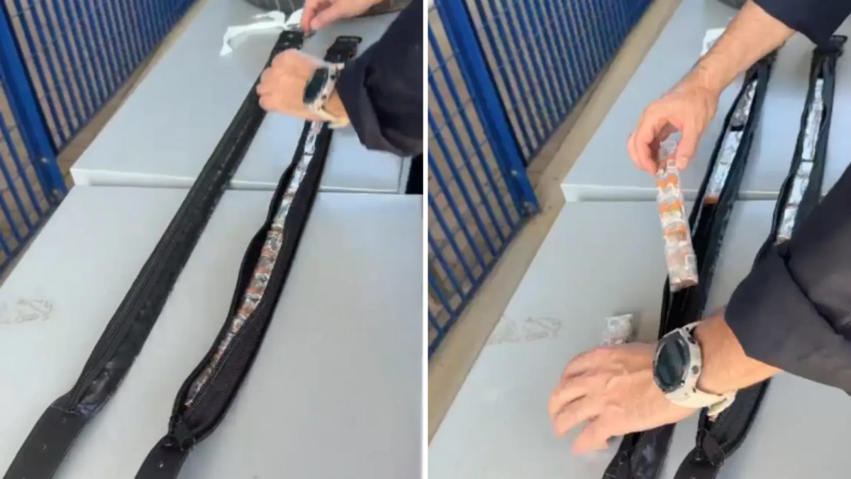 Emagrecedores contrabandeados são encontrados em cintos com fundo falso dentro de pneu, no Paraná