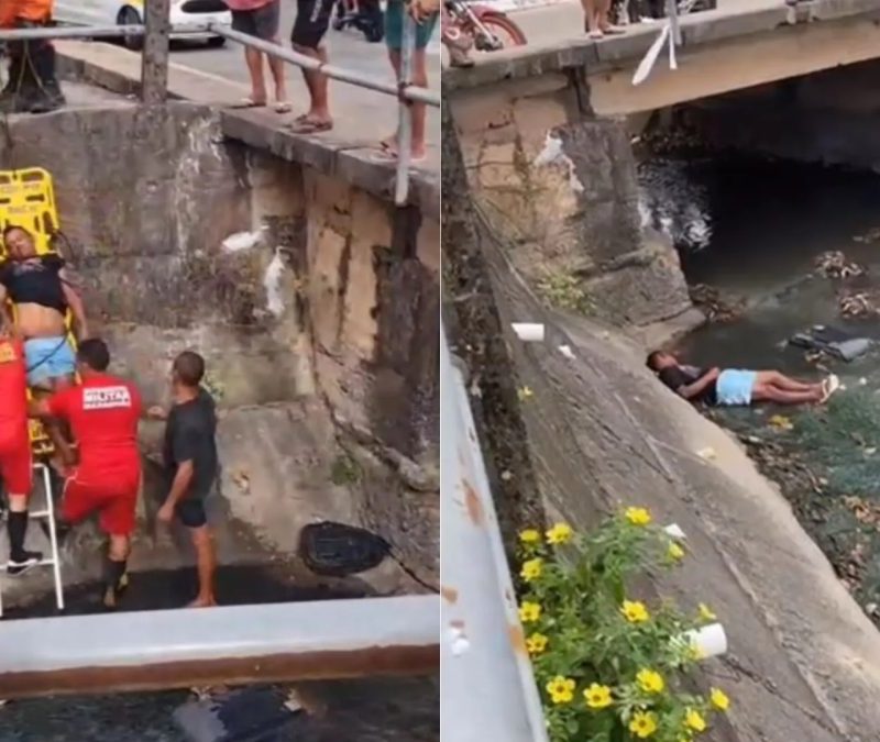 Homem é resgatado após cair em vala no bairro Cohab, em São Luís