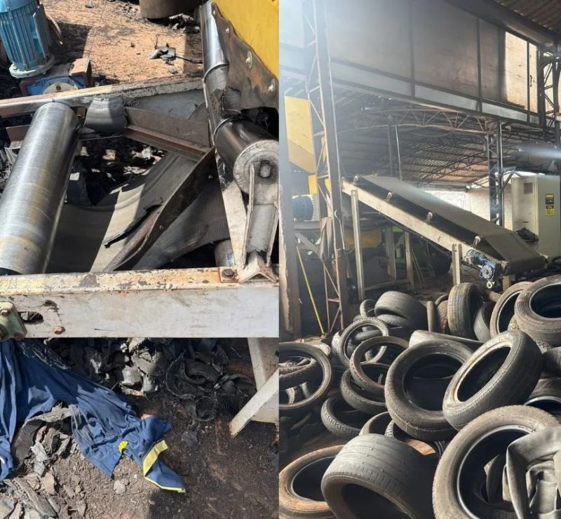 Homem morre no dia do aniversário após ter braço prensado em máquina de triturar pneus no Paraná
