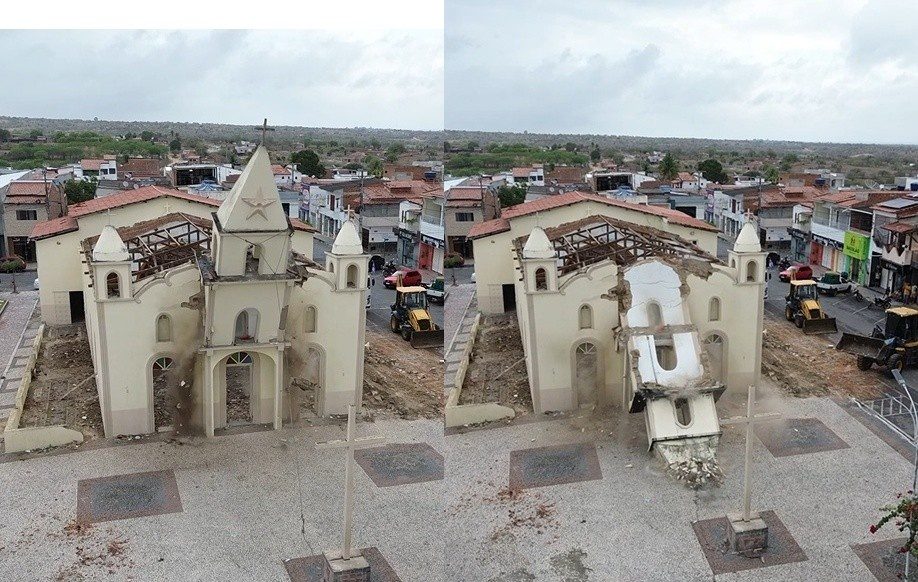 Igreja no interior baiano é demolida após mais de 80 anos para construção de novo templo