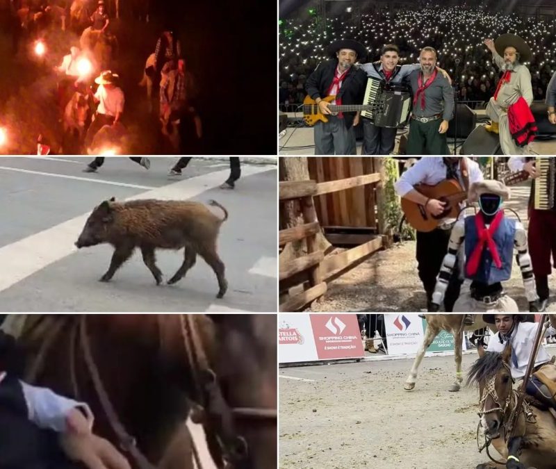 Mês Farroupilha teve ‘robô gaúcho’ e ‘cavalgada das tochas’; vote na imagem que marcou setembro