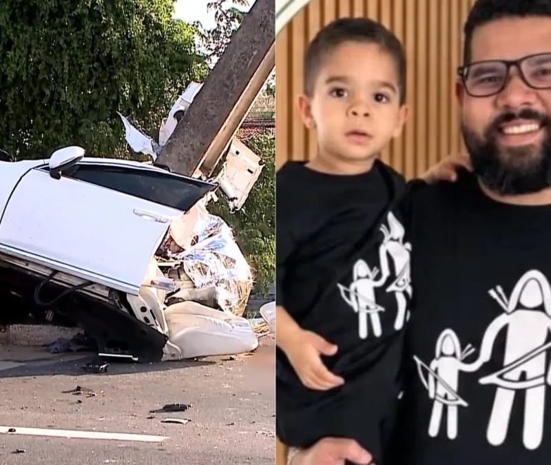 Motor é arremessado a 30 metros em acidente que matou pai e filho em São Luís; carro se partiu ao meio