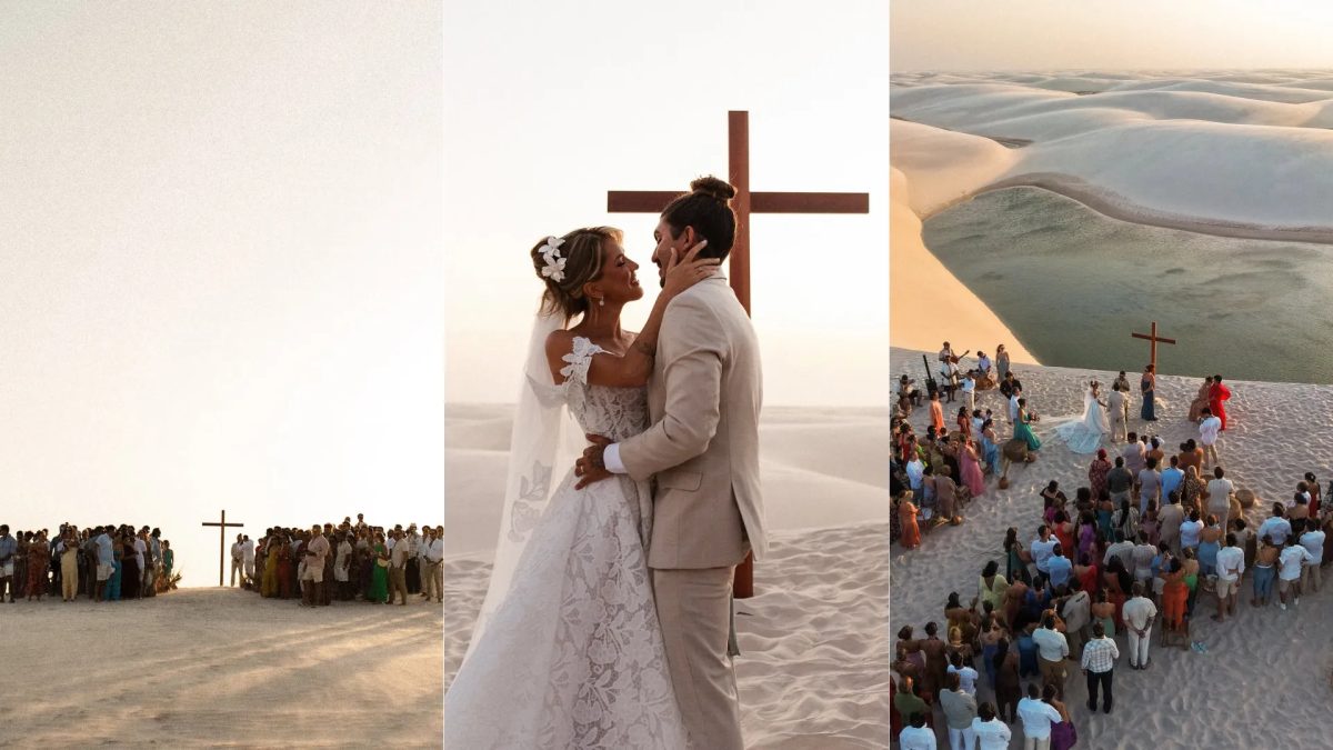 ‘Tinha que ser lá’: casal escolhe Lençóis Maranhenses para celebrar casamento