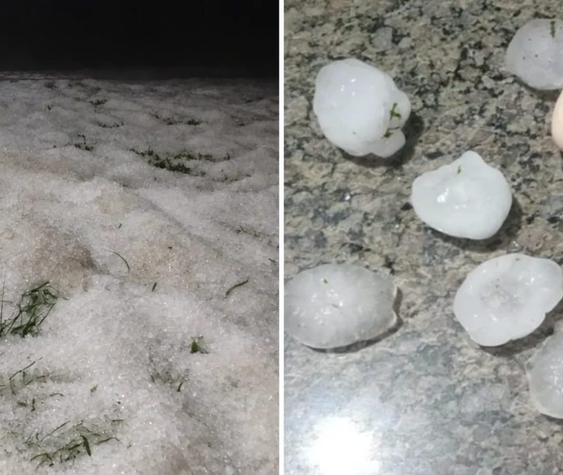 VÍDEO: quintal parece coberto de neve após temporal de granizo com pedras do tamanho de ovos no Paraná