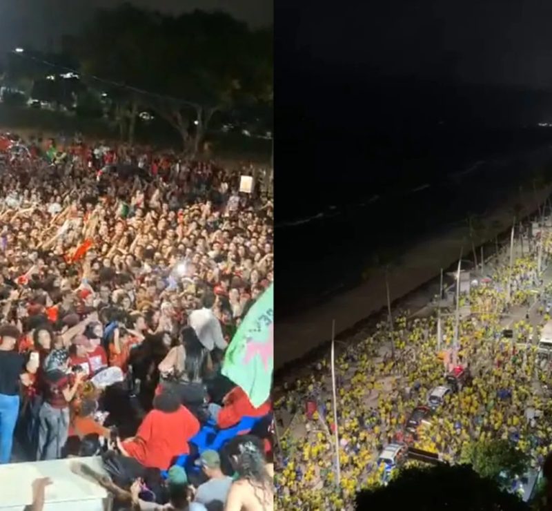 Apoiadores de Lula e Flávio Bolsonaro fazem atos no Recife; VÍDEO