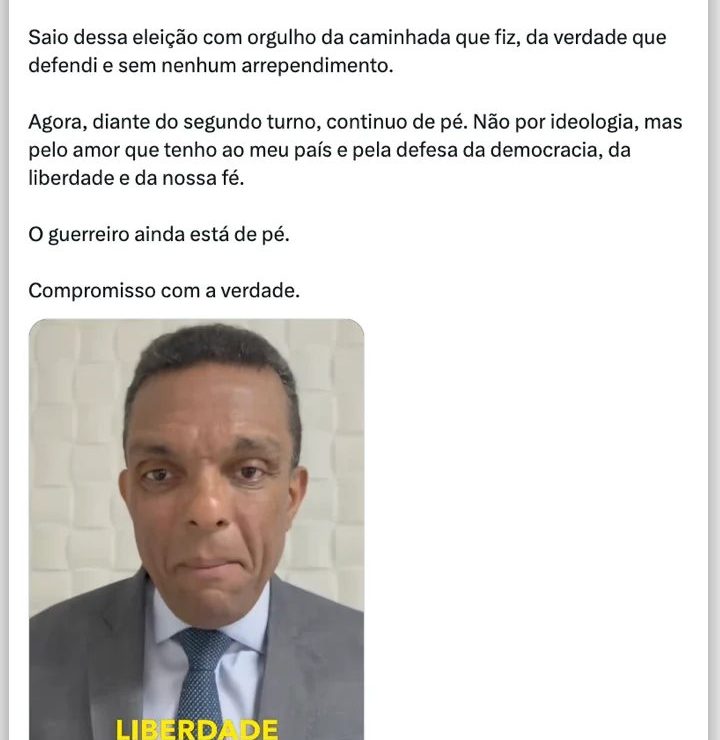 Após romper com Bolsonaro e apoiar Lula, Otoni de Paula perde eleição