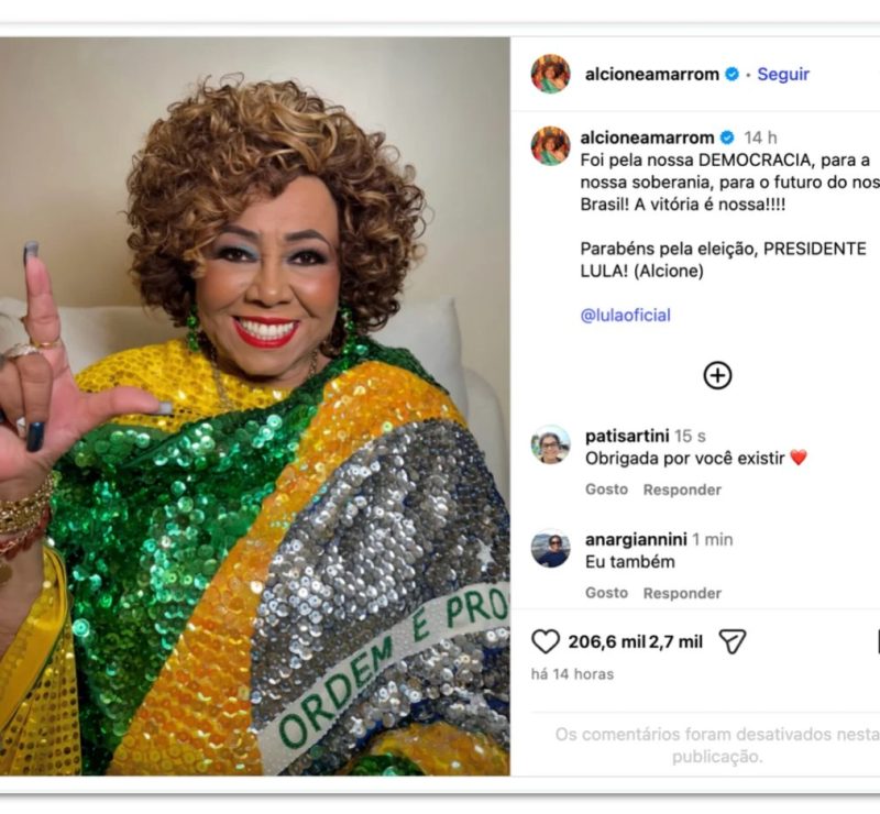 Artistas e atletas comemoram vitória de Lula no 2º turno