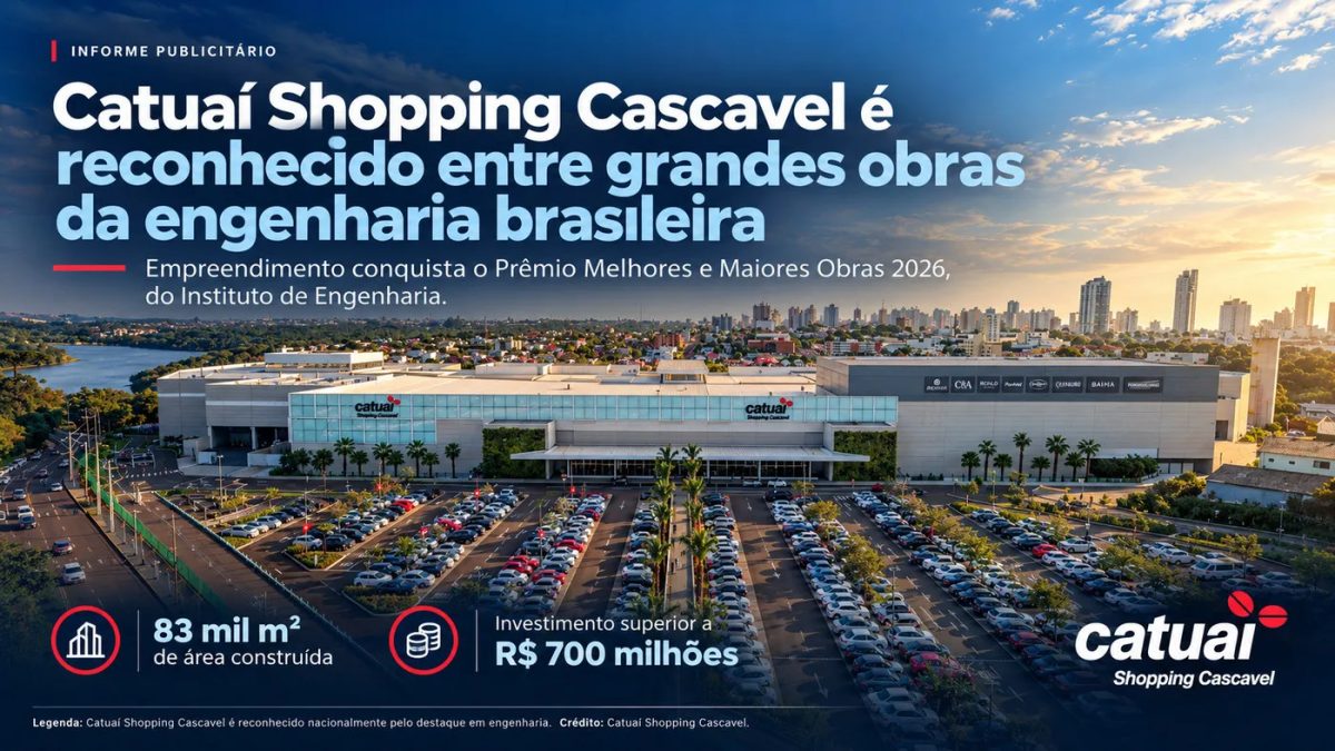 Catuaí Shopping Cascavel é destaque entre grandes obras da engenharia brasileira