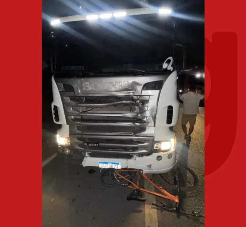 Ciclista morre após acidente com caminhão na BR-116, em Feira de Santana