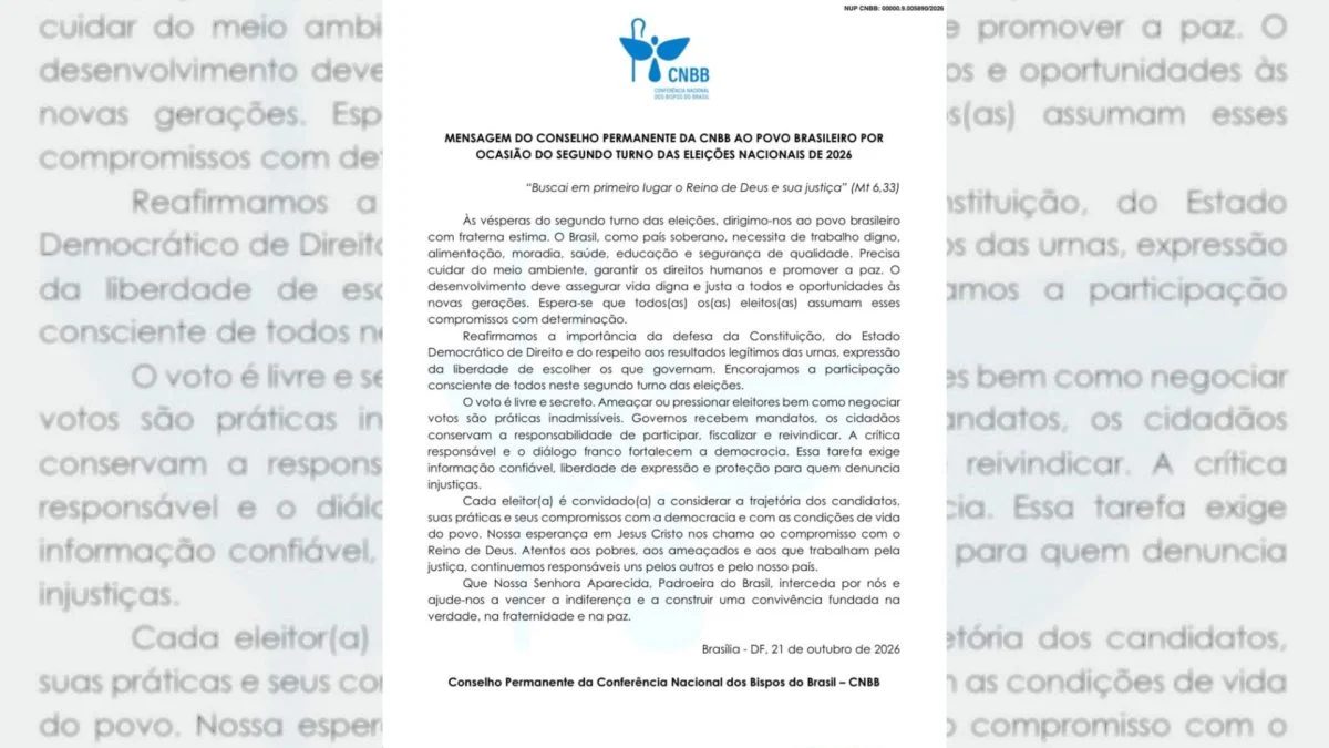 CNBB cobra respeito às urnas e participação consciente no 2º turno