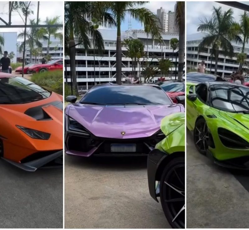 De Ferrari a Lamborghini: comboio que chamou atenção em Goiânia tinha carros de até R$ 7 milhões
