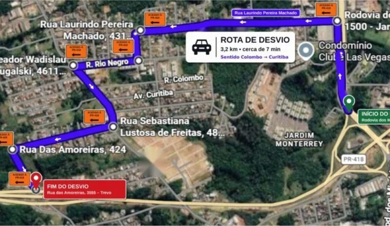 Demolição de viaduto interdita trecho do Contorno Norte de Curitiba neste domingo