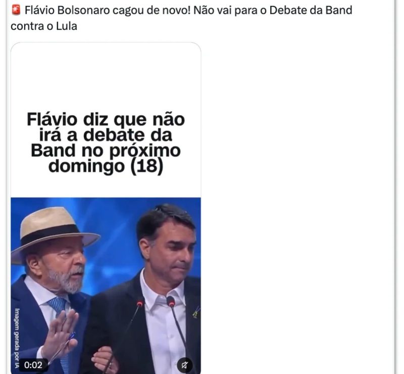 Desistência de Flávio em debates vira meme na internet: “Arregão”
