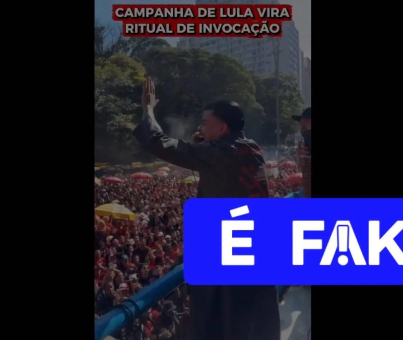 É #FAKE que vídeo mostre ‘ritual de invocação’ durante manifestação pró-Lula na Paulista; cena exibe Marcha para Exu em agosto