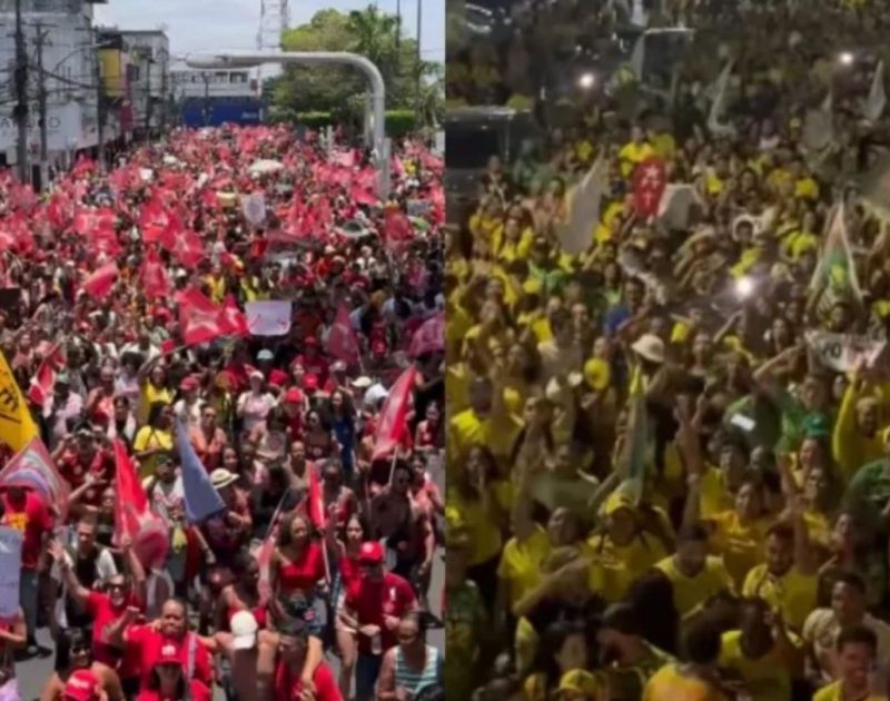 Feira de Santana recebe atos pró-Lula e Flávio Bolsonaro antes do 2º turno