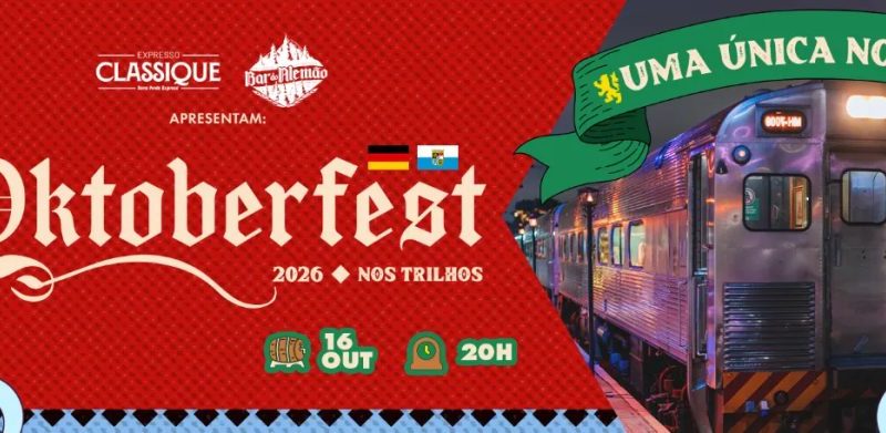 Festa alemã no trem: Curitiba terá Oktoberfest em vagões de luxo