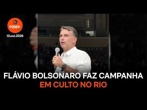 Flávio Bolsonaro fala em “guerra espiritual” durante culto no Rio