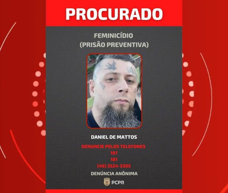 Homem suspeito de matar companheira a facadas enquanto ela segurava filha de 6 anos no colo está foragido no Paraná
