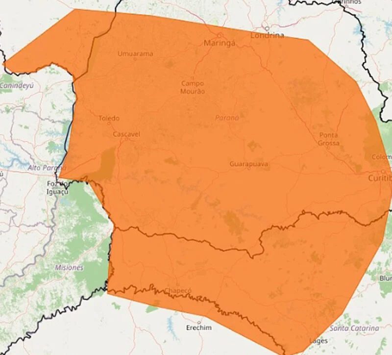 Inmet emite alerta laranja de tempestade para mais de 300 cidades do Paraná. Veja quais