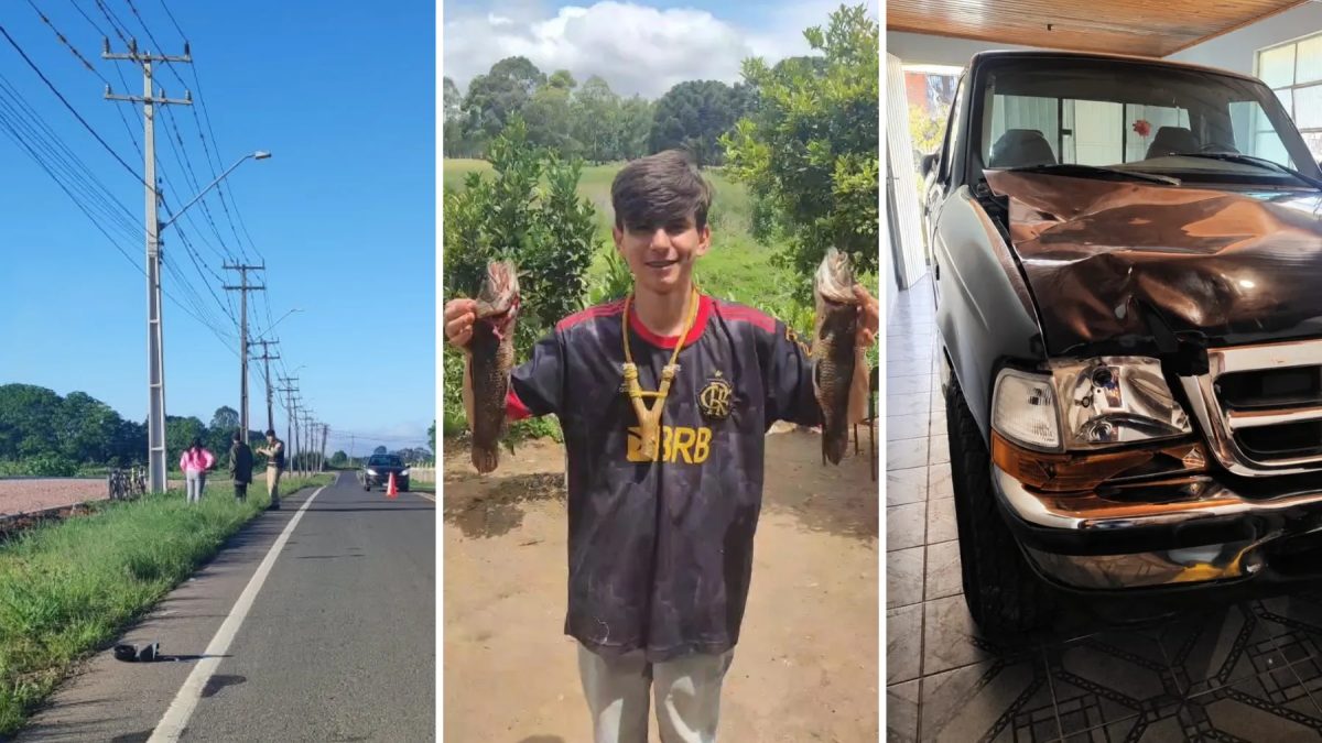 Jovem morre atropelado em acostamento enquanto tirava foto com amigos e familiares a caminho de pescaria, no Paraná