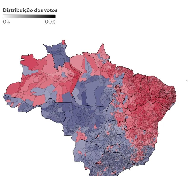 MAPAS: veja a geografia do voto que levou Flávio Bolsonaro e Lula ao 2º turno