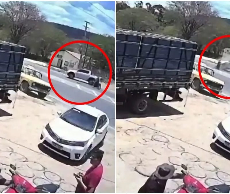 Motociclista fica ferido após ser arremessado em acidente com caminhonete no interior do Ceará