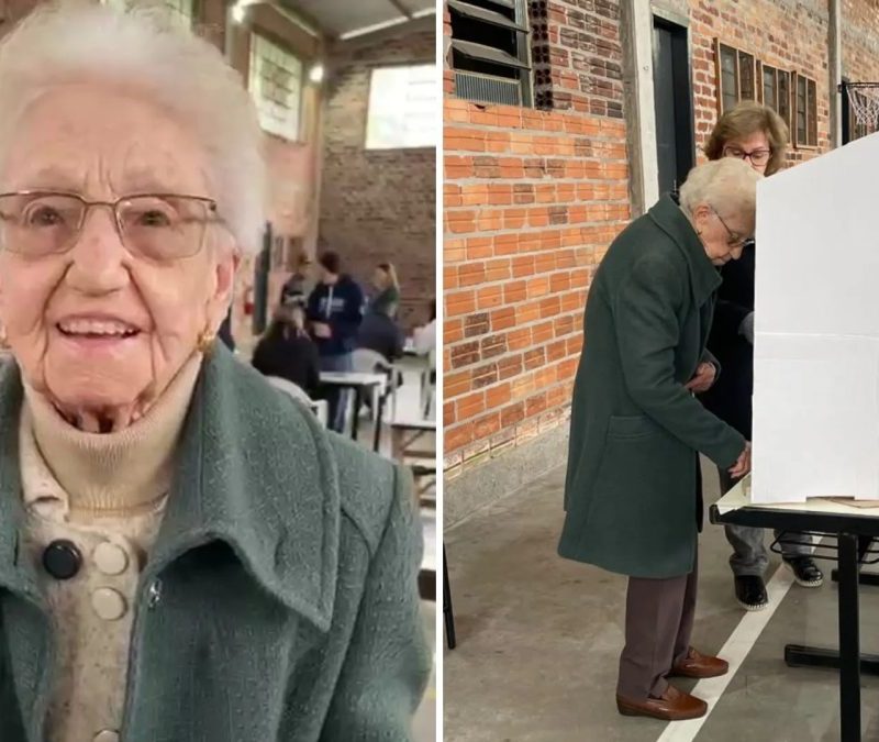 Nascida antes do direito ao voto feminino, idosa de 106 anos comparece à urna em Caxias do Sul: ‘Sempre venho’