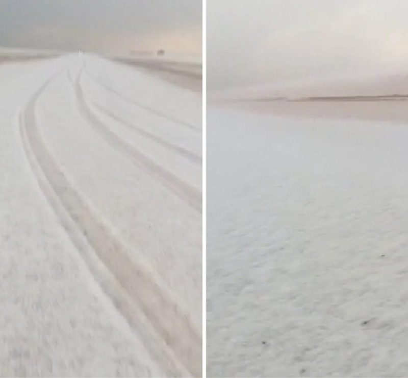 Neve em Goiás? Fazenda fica coberta por granizo, e cena impressiona; vídeo