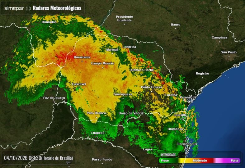 Paraná registra ventos superiores a 140 km/h nesta noite de sábado