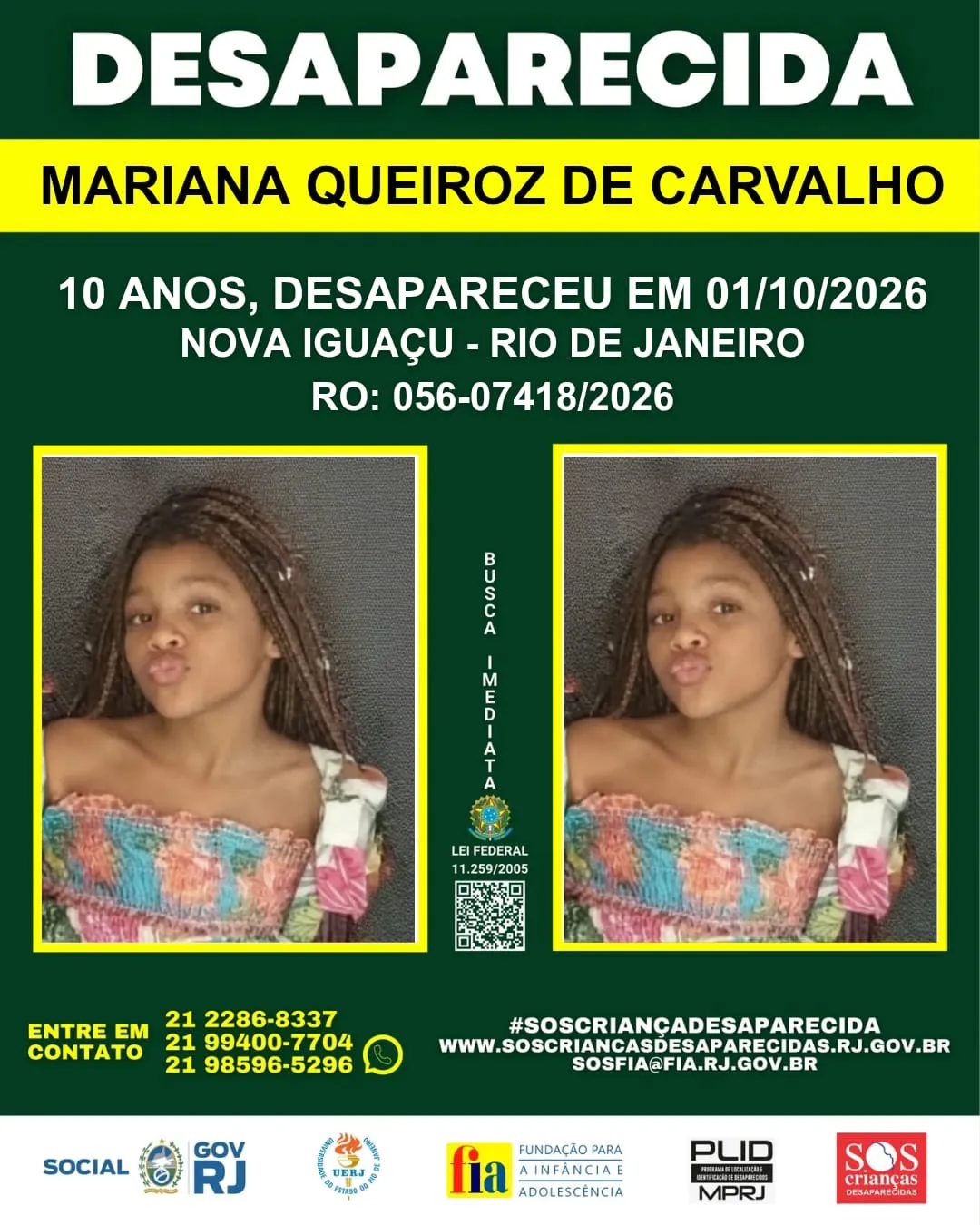 Polícia faz buscas por menina desaparecida em Nova Iguaçu; parentes prestam depoimento
