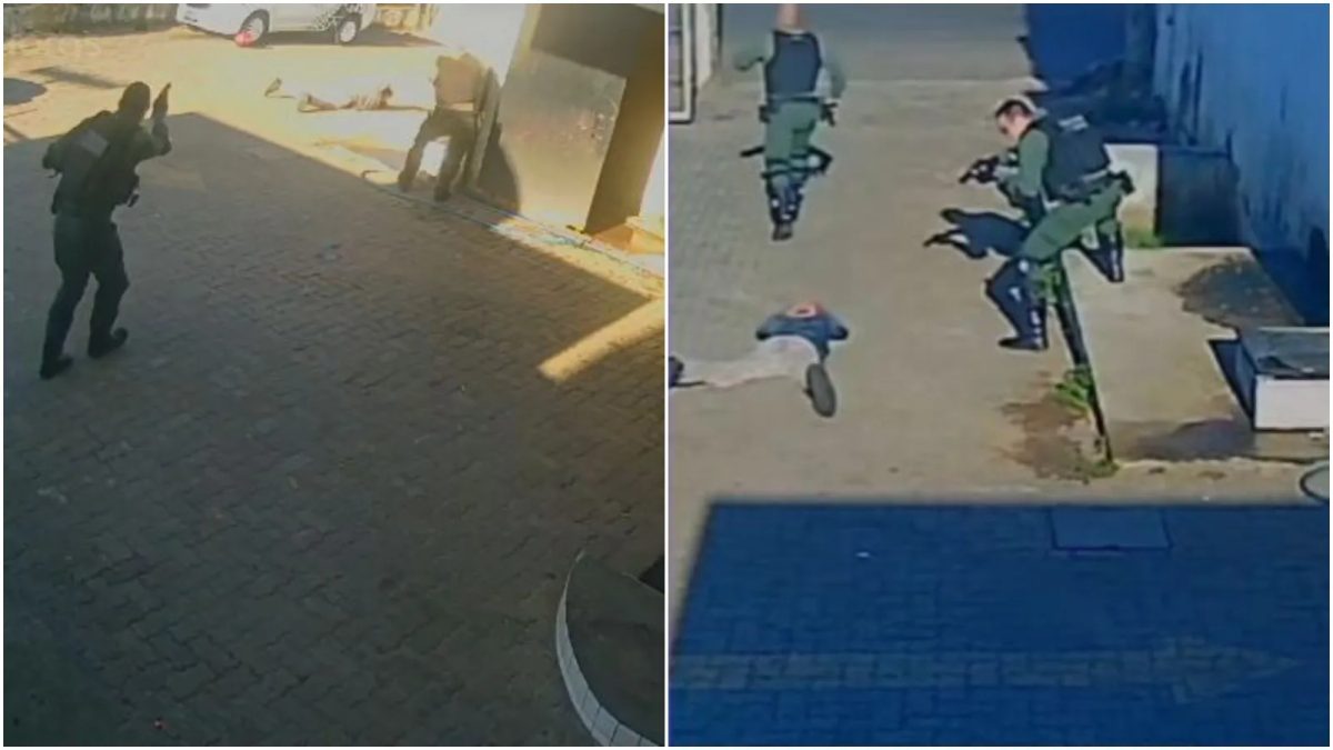 Polícia flagra assalto a posto de combustíveis, atira e prende os criminosos em Fortaleza; vídeo