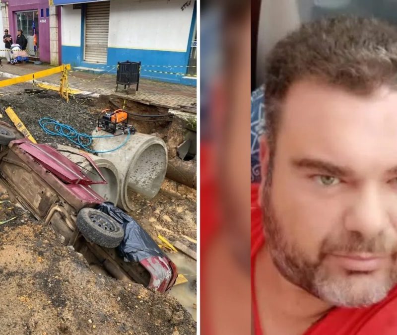 Polícia investiga morte de motorista que caiu com carro em cratera aberta em rua devido a obra no Paraná e só foi encontrado horas depois