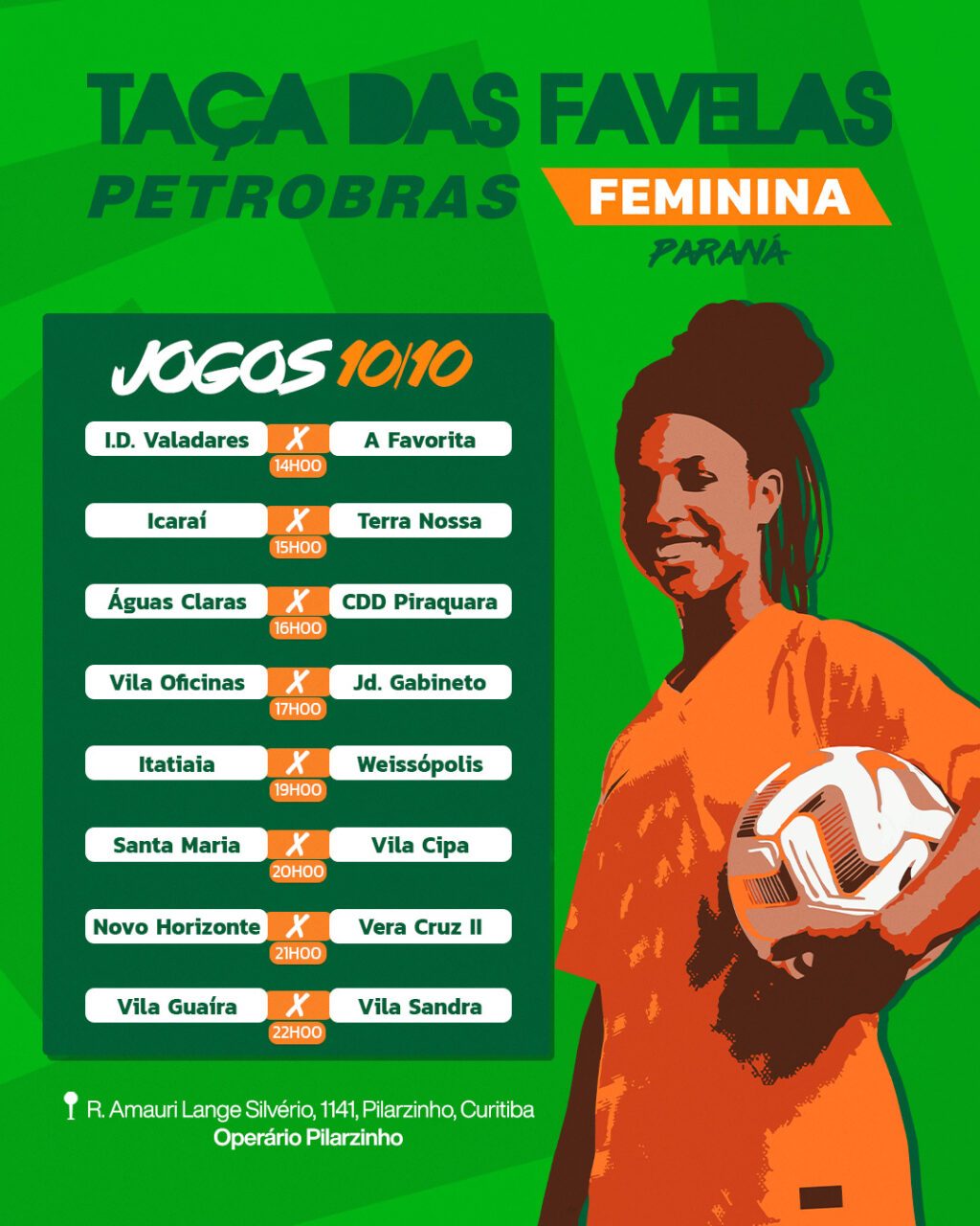 Taça das Favelas Petrobras Feminina 2026 no Paraná reúne 16 equipes em Curitiba neste sábado
