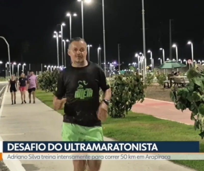 Ultramaratonista de Arapiraca corre 50 km para comemorar os 50 anos de vida; há um ano, foram 49 km