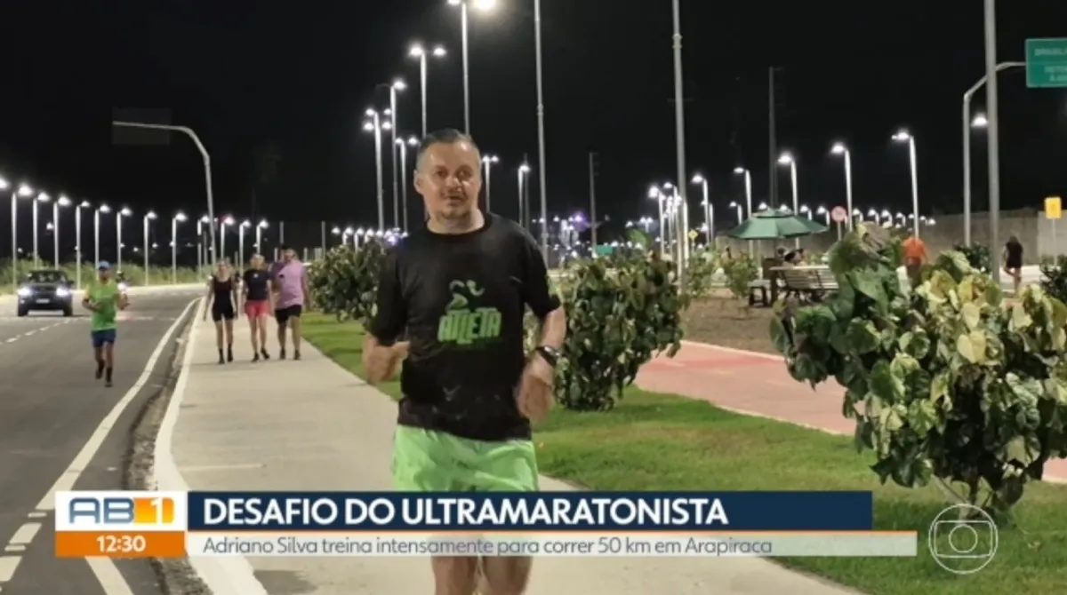 Ultramaratonista de Arapiraca corre 50 km para comemorar os 50 anos de vida; há um ano, foram 49 km