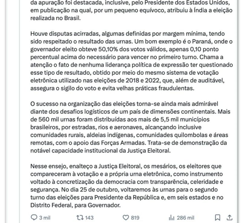 Van Hattem diz a Gilmar que pedirá seu impeachment no Senado