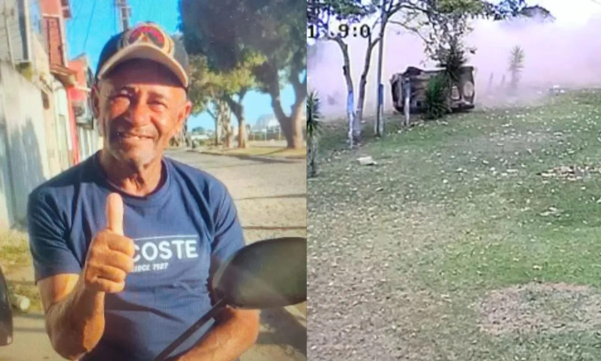 VÍDEO: idoso morre a caminho de almoço de família após carro derrapar e capotar na Bahia