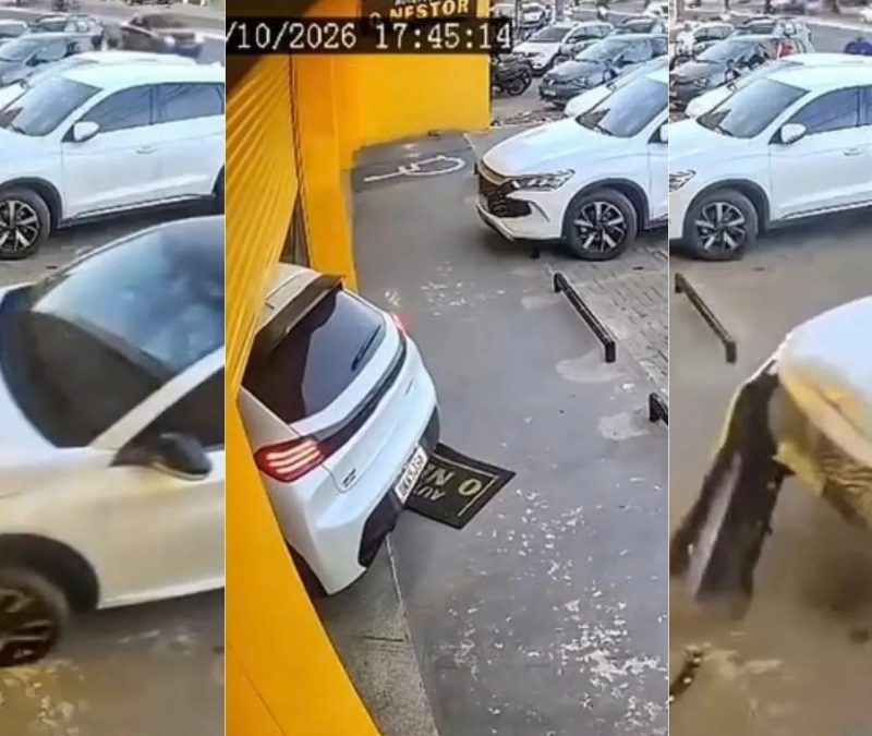 VÍDEO: Motorista perde controle de carro e atinge loja de autopeças em Timon, no MA
