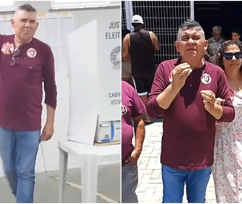 Zé Batista (PSTU) vota em Fortaleza